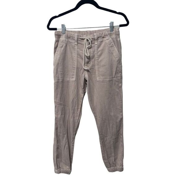 American Eagle Tan Khaki Drawstring Joggers Size 6 Capsule Staple - Picture 1 of 13